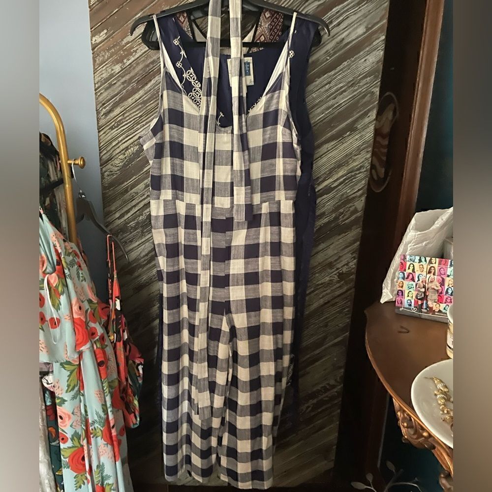 If By Sea blue plaid jumpsuit - Picture 5 of 5